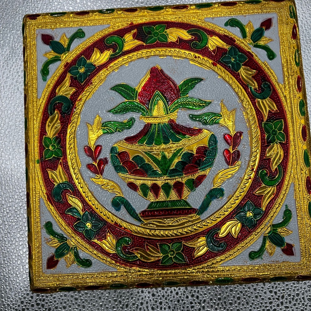 Pooja Chowki Bajot | Minakari Chauki, Pooja Bajot () for Religious Decor , Wood